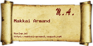 Makkai Armand névjegykártya
